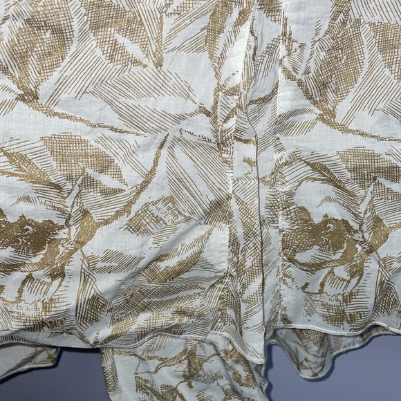 Coldwater Creek Gold Glittery Floral Foliage Ruffle Bottom MIDI Skirt size XL 18 - Picture 12 of 15